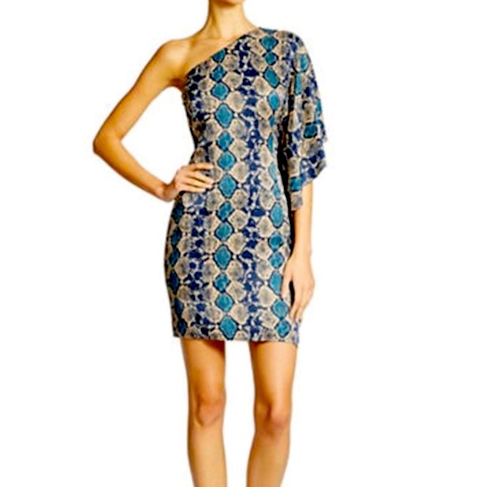 Guess One Shoulder Python Print Naughty Night Mul… - image 1